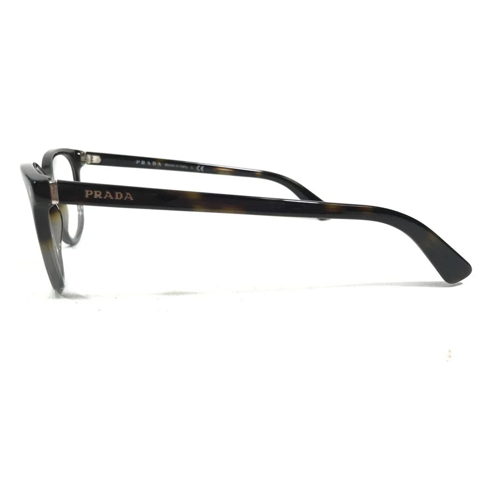 Prada Eyeglasses Frames VPR 14R TKT-1O1 Brown Gray Round Cat Eye 52-16-140